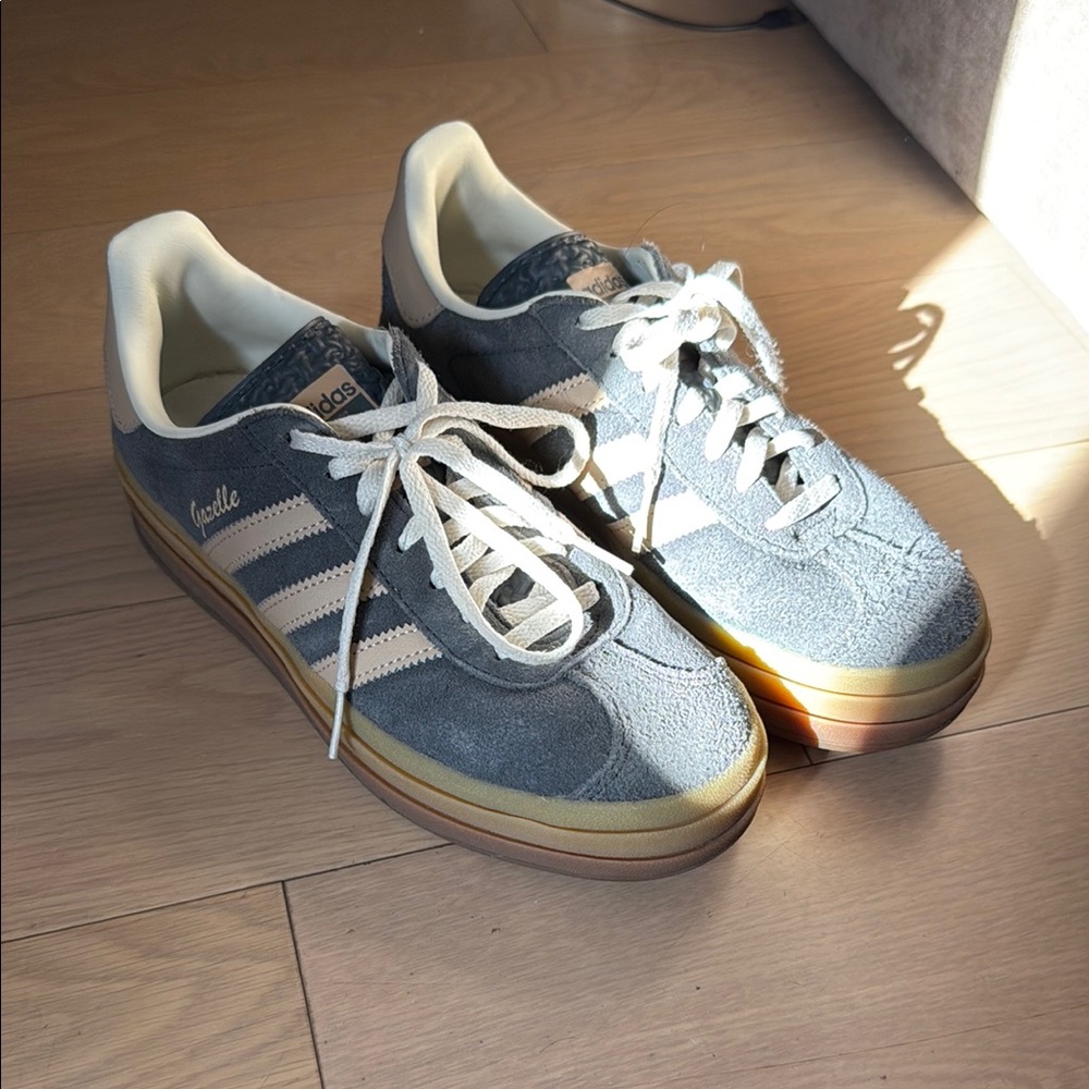 Adidas Gazelle Gray and White Sneakers